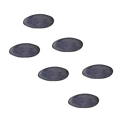 Conjunto de Pratos de Sobremesa Ovais Porto Brasil Orgânico Titanium 22,5cm - 6 peças n/a