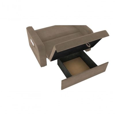 Sofá Cama Daiane 2 Lugares Com Baú Veludo Capuccino Matrix