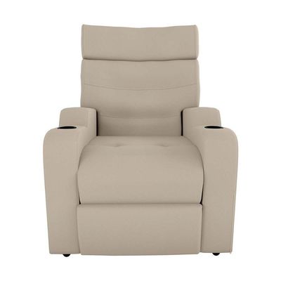 Poltrona Do Papai Reclinável Premium Com Porta Copos E Porta Controle Toro Matrix Veludo Capuccino