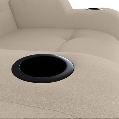 Poltrona Do Papai Reclinável Premium Com Porta Copos E Porta Controle Toro Matrix Veludo Capuccino