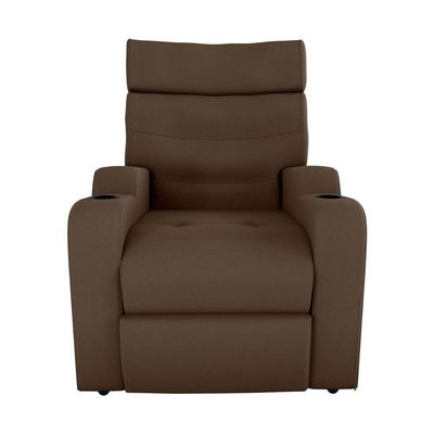 Poltrona Do Papai Reclinável Premium Com Porta Copos E Porta Controle Toro Matrix Veludo Marrom