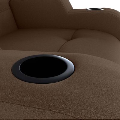 Poltrona Do Papai Reclinável Premium Com Porta Copos E Porta Controle Toro Matrix Veludo Marrom