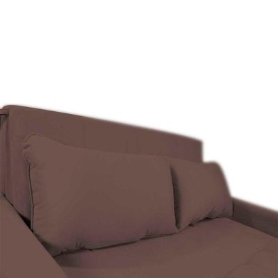 Sofá Cama Compacto 2 Lugares 1,38 Larg Amora New Matrix Suede Marrom
