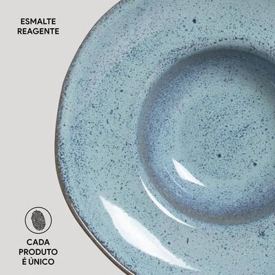 Prato de Massa Orgânico Breeze 4 Peças Porto Brasil Azul
