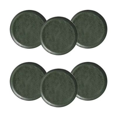Conjunto de Pratos de Sobremesa Linhas Greenery 21,5cm 6 Peças Porto Brasil Verde