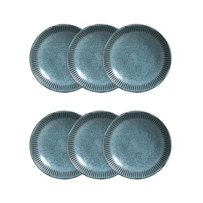Conjunto de Pratos Fundos Linhas Night Sky Azul 830 ml 6 Peças Porto Brasil Azul