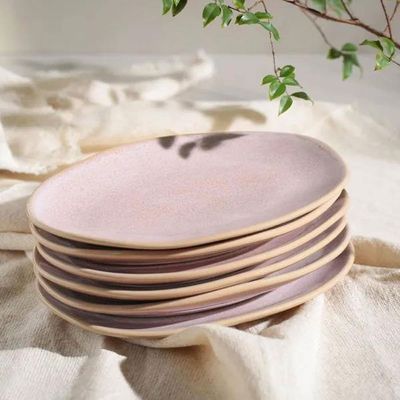 Conjunto de Pratos de Sobremesa Ovais Porto Brasil Orgânico Litchi 22,5cm - 6 peças n/a