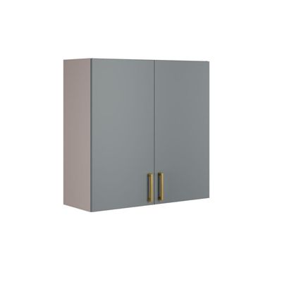 Armário Aéreo De Cozinha Essence 80cm Fendi E Gris Com 2 Portas Itatiaia