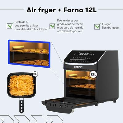 Fritadeira Air Fryer Itatiaia Forno 12L 110V