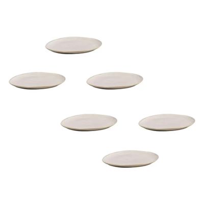 Conjunto de Pratos de Sobremesa Ovais Porto Brasil Orgânico Latte 22,5cm - 6 peças n/a