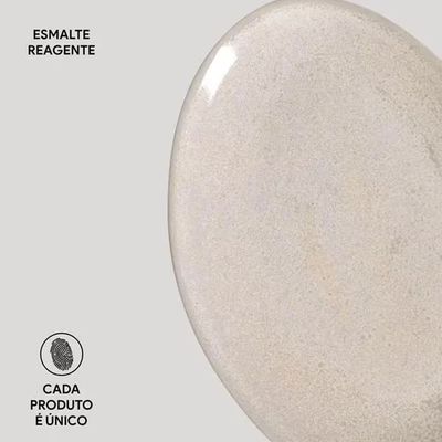 Conjunto de Pratos de Sobremesa Ovais Porto Brasil Orgânico Latte 22,5cm - 6 peças n/a