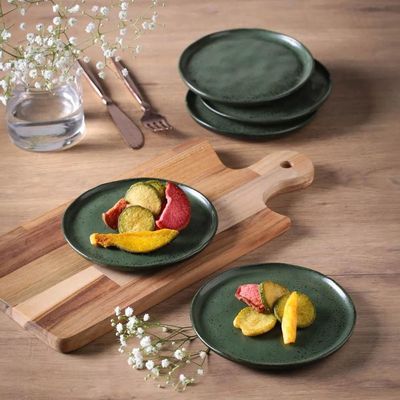 Conjunto de Pratos para Pão Bio Greenery 6 Peças Porto Brasil Verde