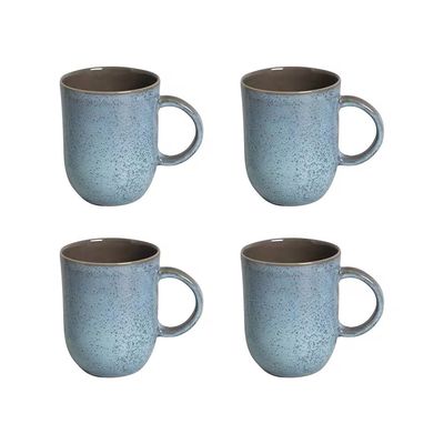 Conjunto de Xícaras Grandes Coup Breeze em Cerâmica Stoneware 330ml 4 Peças Porto Brasil Azul