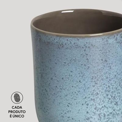 Conjunto de Xícaras Grandes Coup Breeze em Cerâmica Stoneware 330ml 4 Peças Porto Brasil Azul