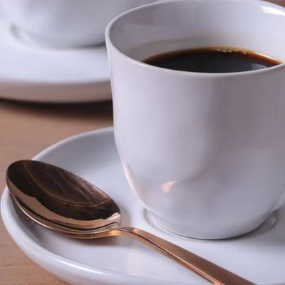 Jogo de 6 Xícaras e Pires de Café 120ml Stoneware Bio New White Porto Brasil n/a