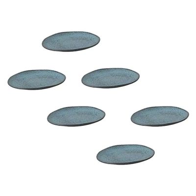 Conjunto de Pratos de Sobremesa Ovais Porto Brasil Orgânico Night Sky 22,5cm - 6 peças n/a