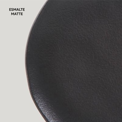 Conjunto de Pratos de Sobremesa Ovais Porto Brasil Orgânico Preto Matte 22,5cm 6 peças n/a
