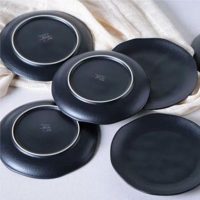 Conjunto de Pratos de Sobremesa Ovais Porto Brasil Orgânico Preto Matte 22,5cm 6 peças n/a