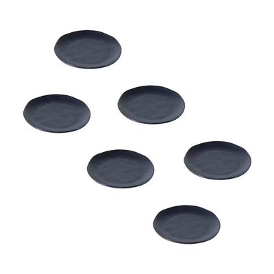 Conjunto de Pratos de Sobremesa Ovais Porto Brasil Orgânico Preto Matte 22,5cm 6 peças n/a
