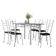 Conjunto De Mesa Sala De Jantar Leia Com 6 Cadeiras Tubular Granito 1,40m Artefamol Branco / Preto