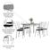 Conjunto De Mesa Sala De Jantar Leia Com 6 Cadeiras Tubular Granito 1,40m Artefamol Branco / Preto