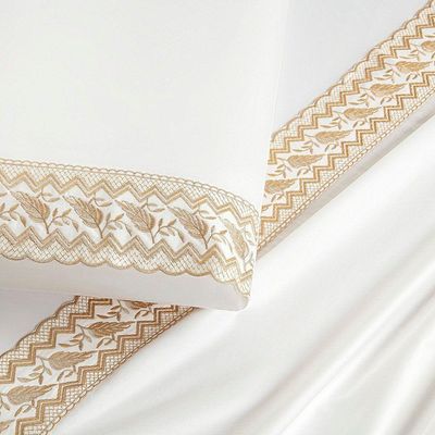 Jogo De Lençol Queen Supreme Percal 400 Fios Acetinado 4 Peças - Off White
