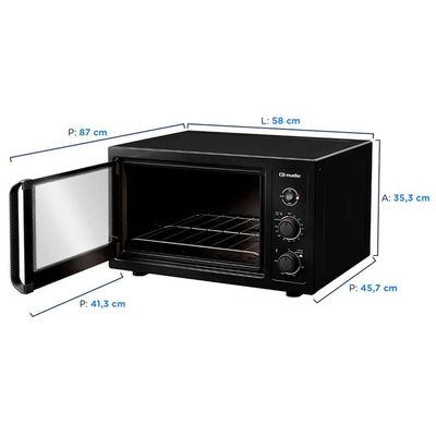 Forno 50 Litros Mueller Elétrico MFB50B - 610003743 Preto 110V