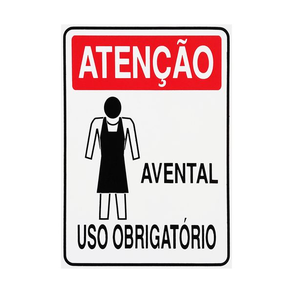 Placa De Sinalização Atenção Avental Uso Obrigatório 20x30 Acesso - S-207/1 F9e Placa De Sinalização Atenção Avental Uso Obrigatório 20x30 Acesso - S-207/1 F9e