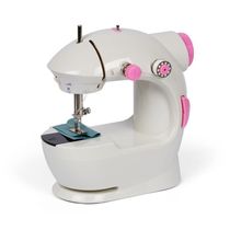 Mini Maquina De Costura Eletrica Bivolt Portatil Reta Com Pedal Kit Bobinas Agulha Domestica