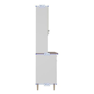 Kit De Cozinha Compacta 120cm Em Aço Off White Retrô