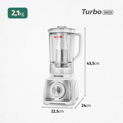 Liquidificador Mondial Turbo Black L-1200-wi Liquidificador L-1200-wi 127v/60hz