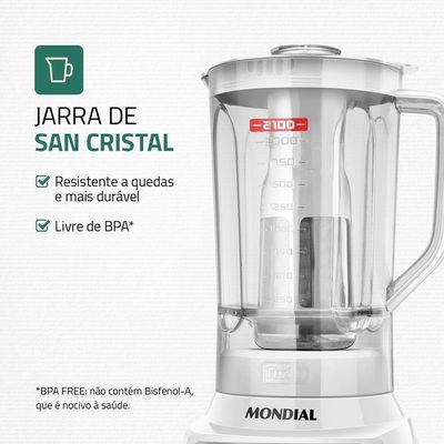 Liquidificador Mondial Turbo Black L-1200-wi Liquidificador L-1200-wi 127v/60hz