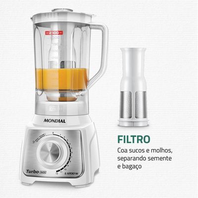Liquidificador Mondial Turbo Black L-1200-wi Liquidificador L-1200-wi 127v/60hz