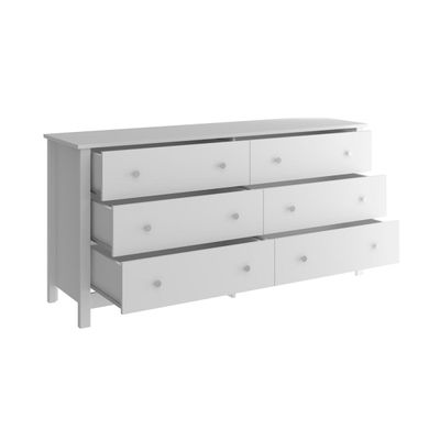 Cômoda 6 Gavetas Branca em MDF 145x40x72 cm Ditália