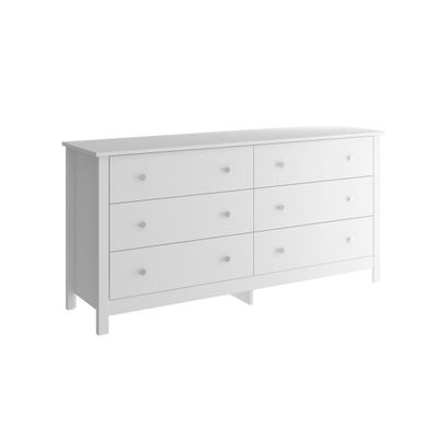 Cômoda 6 Gavetas Branca em MDF 145x40x72 cm Ditália