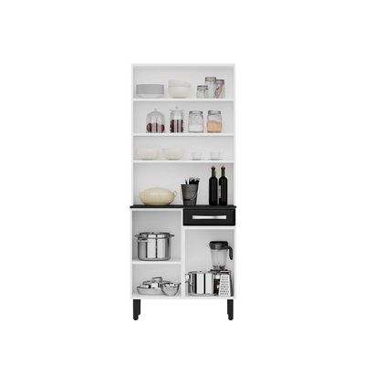 Kit Cozinha Compacta Pratika 80cm Em Aço Itatiaia Branco E Preto