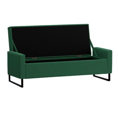 Recamier Bau Paris Base De Metal 1,20m Veludo Verde - Inova Decorações