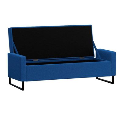 Recamier Bau Paris Base De Metal 1,20m Suede Azul Marinho - Inova Decorações