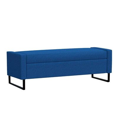 Recamier Bau Paris Base De Metal 1,20m Suede Azul Marinho - Inova Decorações