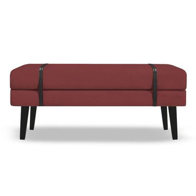 Banco Estofado Viena 1,20m Suede Bordo - Inova Decorações