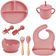 Kit Introdução Alimentar Bebe 8 Peças Silicone Iniciação Para Alimentos (rosa)