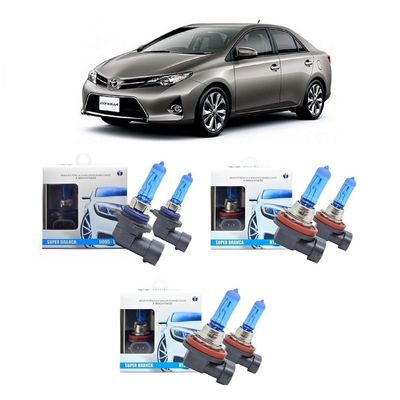 Kit Lâmpadas Super Branca 8500k Toyota Corolla 2008 à 2015
