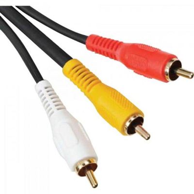 Cabo 3 Rca Macho X 3 Rca Macho Com Coaxial 1,8m Preto Storm - Pct - 10