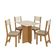 Mesa Talita Com 4 Cadeiras Freijo-off White Com Assento Em Linho - Indekes