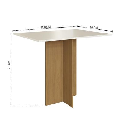 Mesa Talita Com 4 Cadeiras Freijo-off White Com Assento Em Linho - Indekes
