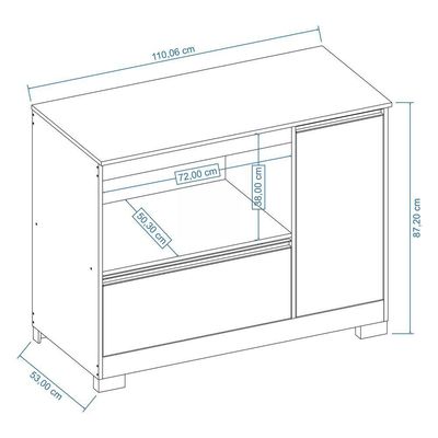 Balcão Cooktop Zenith Branco Com Granito - Móveisaqui