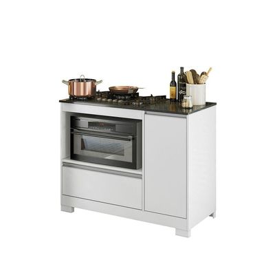Balcão Cooktop Zenith Branco Com Granito - Móveisaqui