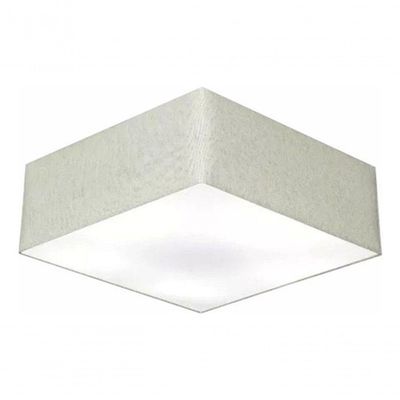Plafon Quadrado Vivare Md-3051 Cúpula Em Tecido 15/45x45cm - Bivolt Rustico-cinza 127/220v