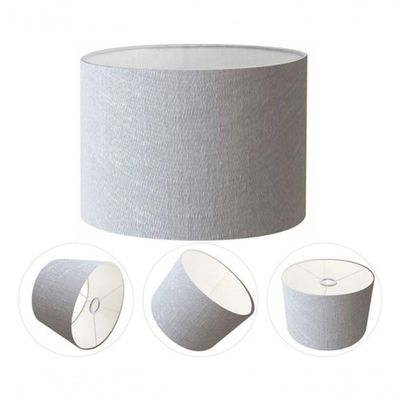 Cúpula Abajur E Luminária Cilíndrica Vivare Cp-7019 ø40x30cm - Bocal Nacional Rustico-cinza