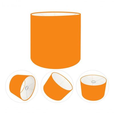Cúpula Abajur Cilíndrica Cp-7009 ø25x20cm Laranja